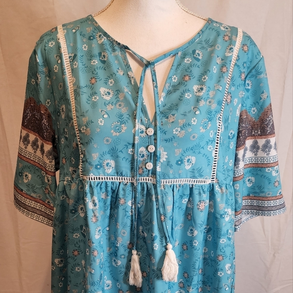 Boheltz Women's V-neck Boho Dress - Picture 2 of 12